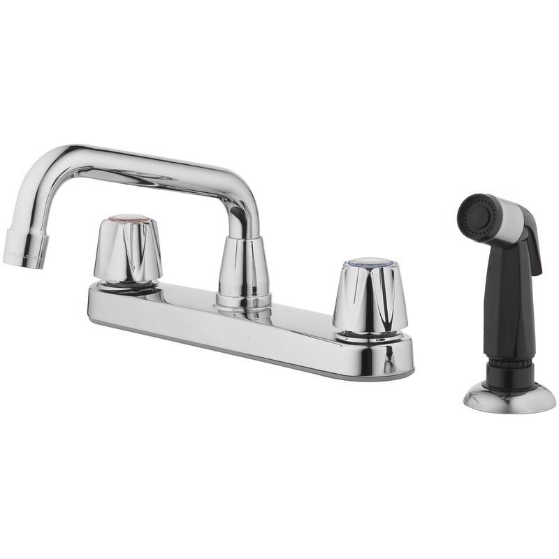 OakBrook Compression Two Handle Chrome Kitchen Faucet Side Sprayer Included, 1 of 2