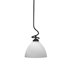Toltec Lighting Capri 1 - Light Pendant in  Matte Black with 10.75" Opal Frosted Shade - 1 of 1