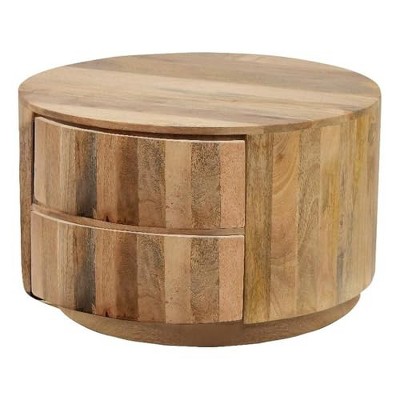 Carolina Living Christa 2-Drawer 30" Round Coffee Table - Natural