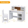 Kids Desk and Chair Set, Wooden Study Table with Storage Shelf, Bulletin Board, Keyboard Stand and Pen Holder, Children School Learning Desk Set - 2 of 4