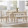 ORRD 6 Piece Dining Table Set with Bench, Light Oak Wood Kitchen Table & 4 Upholstered Chairs, Modern Farmhouse Set for Dining Room - 2 of 4