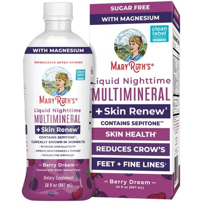 Liquid Nighttime Multimineral + Skin Renew, Berry Dream, 30 fl oz