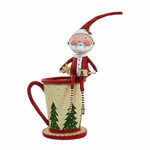 Lori Mitchell 8.0 Inch Cocoa & Cookies Santa Christmas Mug Santa Figurines - 1 of 3