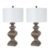 HomeRoots Set of Two 30" Distressed Brown Table Lamp With White Cone Shade - 4 of 4