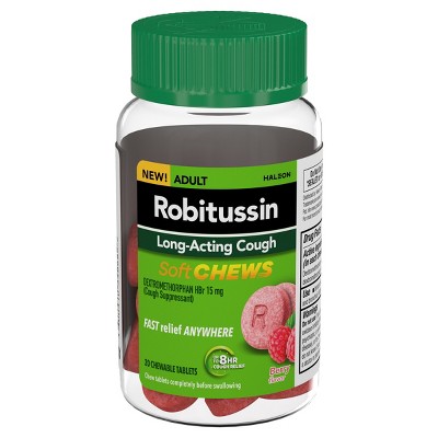 Image of Robitussin Long Lasting Cough Cooling Soft Chews - Berry - 20ct