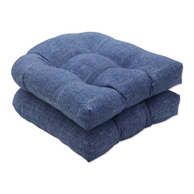 2pc 19" x 19" Outdoor/Indoor Tory Seat Cushion Denim Blue - Pillow Perfect