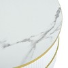 CAVINAS Coffee Tables for Living Room Φ27.5" Stackable Nesting Coffee Table Round Center Table Set with Drawers, Golden+White - 3 of 4