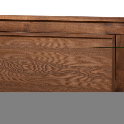 Elegant Walnut Brown King Size Wood Canopy Platform Bed