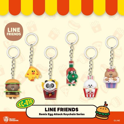 LINE FRIENDS Remix Egg Attack Keychain Series Blind Box set (Keychain)