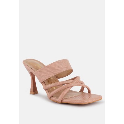 Chiri Criss Cross Strap Spool Heel Women Sandals
