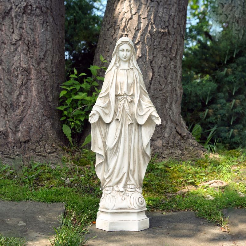 Northlight 28" Standing Religious Virgin Mary Outdoor Patio Garden Statue - Ivory, 2 of 6