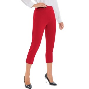 Clearlove Pants for Women Casual Summer Pull On Yoga Dress Work Jeggings Athletic Golf Crop Pants with Pockets - 1 of 4