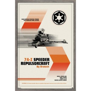 Trends International Star Wars: Moving At Lightspeed - Speeder Bike Framed Wall Poster Prints - 1 of 4