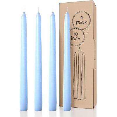 10 inch Taper Candles Set of 4 - Dripless Taper Candles and Unscented Candlesticks - Perfect as Dinner Candles and Household Candles