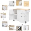 NicBex 1 Drawer Rolling Kitchen Island Cart with Drop Leaf,Kitchen Island on Wheels with Pull Out Cabinet Organizer,Island Table for Kitchen - 4 of 4