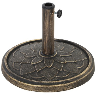 Outsunny Round Patio Umbrella Base, 26 lbs Resin Umbrella Stand Base, Patio Umbrella Holder for 1.3"/1.5"/1.9" Umbrella Poles