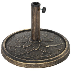 Outsunny Round Patio Umbrella Base, 26 lbs Resin Umbrella Stand Base, Patio Umbrella Holder for 1.3"/1.5"/1.9" Umbrella Poles - 1 of 4