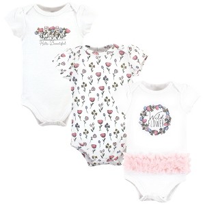 Hudson Baby Girls Cotton Bodysuits, Wild Flower Tutu - 1 of 4