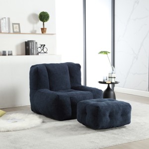 Bean Bag Chair Modern with Ottoman for Living Room and Bedroom 36.6in Wide-3irtyhousy - 1 of 4