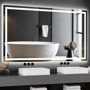 Coucheta 60x36" LED Bathroom Mirror with Anti-Fog & Dimmable Backlit - Shatterproof Memory Feature for Vanity Wall Mount - 1 of 4