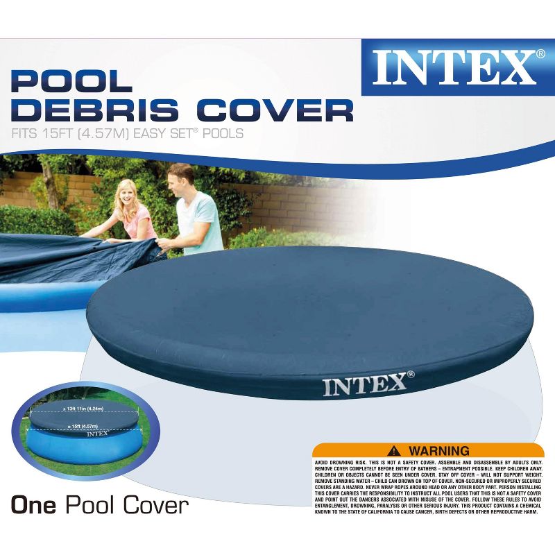 Intex 15' Easy Set Swimming Pool Debris Vinyl Cover Tarp | 28023E, 2 of 6