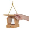 Bird Choice Small Modern Farmhouse Hopper Bird Feeder 7" Natural Teak Brown - 4 of 4