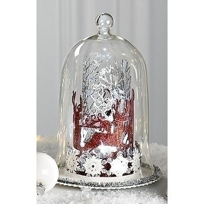 Roman 6" Red and White Battery Operated LED Lighted Winter Santa Display Dome Christmas Tabletop