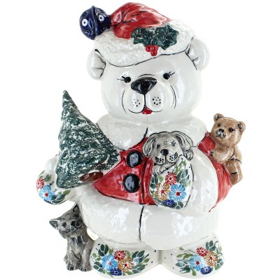 Blue Rose Polish Pottery Amelie Christmas Teddy Bear