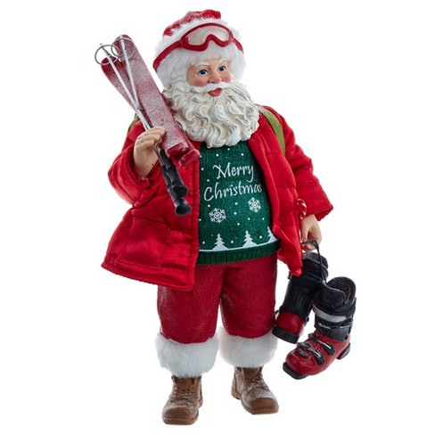 Kurt Adler 10.5 Inch Fabriché Santa With Skis : Target