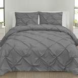 Sweet Home Collection 3-Piece Pinch Pleat Decorative Pintuck Comforter and Shams Set, All Season Bedding Set