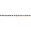 Black Bow Jewelry 4mm, 14k Tri-Color Gold, D/C Solid Rope Chain Bracelet - 2 of 4