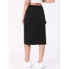 Allegra K Women's High Waisted Elastic Back Corduroy Midi Cargo Skirts with Pockets - 3 of 4