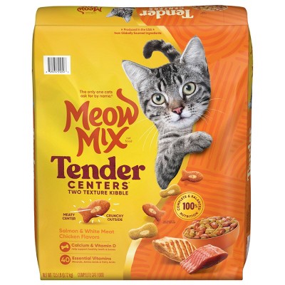 Meow Mix Tender Centers with Flavors of Salmon & Chicken Adult Complete & Balanced Dry Cat Food