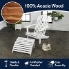 Saranac 2-Piece Traditional Rustic Acacia Wood Adirondack Chair with Detachable Ottoman- JONATHAN Y - 3 of 4