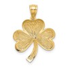 Black Bow Jewelry 14k Yellow Gold Satin & Diamond Cut Shamrock Pendant, 19mm (3/4 inch) - 3 of 4