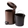 LunaLulinlk Bronze SS 1.3 Gallon Metal Bathroom Waste Basket - 3 of 4