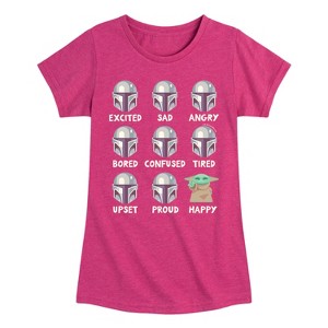 Girls' - The Mandalorian - Mandalorian Moods Fitted Short Sleeve Graphic T-Shirt - 1 of 4