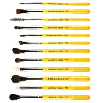 Bdellium Tools Studio Line, Eyes Brush Set and Pouch, 12 Pc Set,