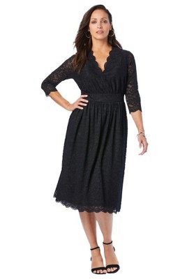 Jessica London Women's Plus Size A-line Lace Dress, 32 W - Black : Target