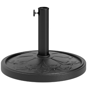 Round Patio Umbrella Base, 26 lbs Resin Outdoor Umbrella Stand Base, Patio Umbrella Stand for 1.3"/1.5"/1.9" Umbrella Poles for Outdoor, Lawn - 1 of 4