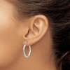 Black Bow Jewelry 3mm x 27mm Polished 14k White Gold Medium Twisted Round Hoop Earrings - 3 of 4