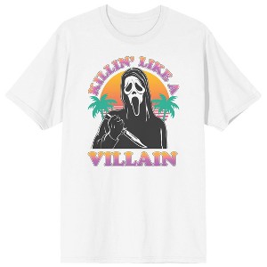 Ghostface Chillin' Like A Villain Crew Neck Short Sleeve Men's White T-shirt - 1 of 3