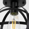 YANSUN Black Spherical Ceiling Light Fixture, Vintage Semi-Flush Mount Ceiling Light for Hallway Stairway Porch Bedroom Kitchen - 3 of 4