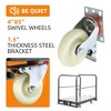 2-in-1 Steel Panel Truck Cart, 2000 LBS Capacity Platform Truck, 3 Handrails, 4 Casters, for Loading and Storage - 3 of 4