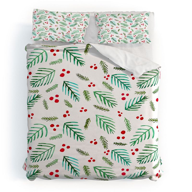 Angela Minca Xmas branches white Duvet Cover + Pillow Sham(s) - Deny Designs, 1 of 5