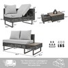 4 PCS Outdoor Patio Furniture Set, Wicker Sectional Sofa Set with Extendable Coffee Table, Rattan Modular Conversation Set for Backyard Garden - 3 of 4