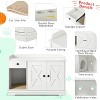 LunaLulinlk Hidden cat litter box furniture with cat litter mat for living room, white - 3 of 4