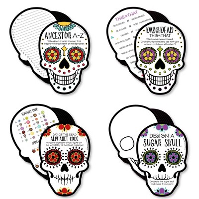 Big Dot of Happiness Day of the Dead - 4 Sugar Skull Party Games - 10 Cards Each - Gamerific Bundle