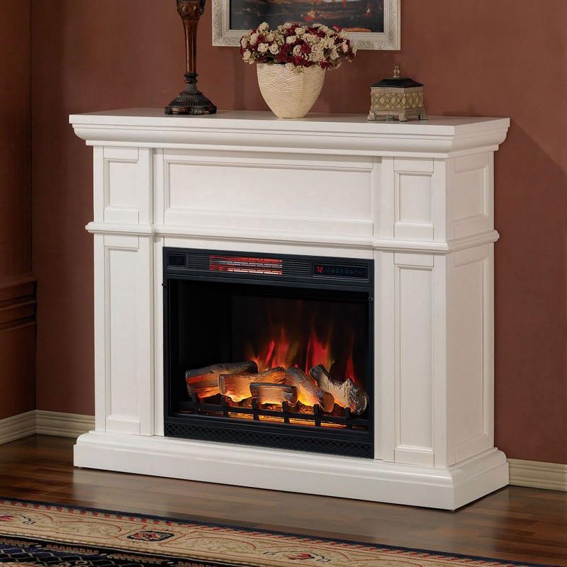 ClassicFlame Artesian 52'' Infrared Electric Fireplace Mantel Package - White, 28WM426-T401, 1 of 8