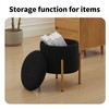 CAVINAS Modern Round Storage Ottoman Bench with Removable Lid, Ottoman Foot Stools, Versatile Footrest & Seat with Hidden Compartment - 3 of 4
